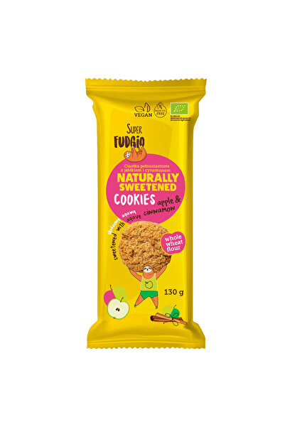 Me Gusto Biscuiti cu agave, mar si scortisoara, bio, 130g, Super Fudgio