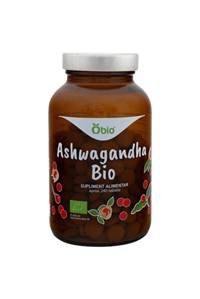 OBİO Ashwagandha, bio, 240 de tablete (120g),