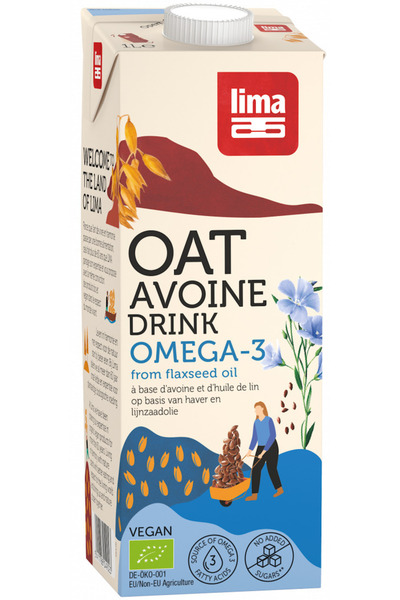 Lima Органична овесена зеленчукова напитка с Омега 3 1л,