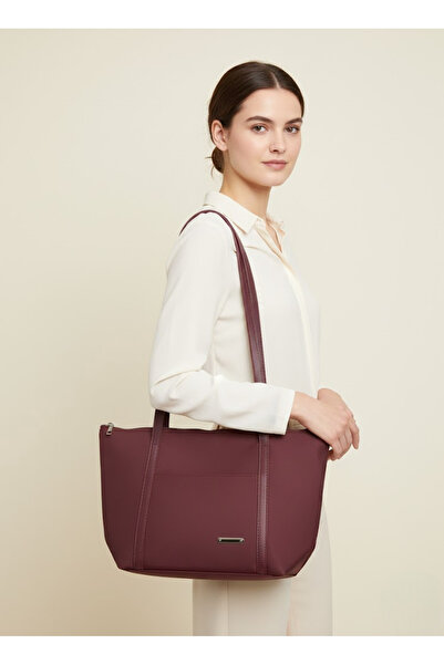 SEVMİNE حقيبة كتف نسائية باللون العنابي |   حقيبة حمل كبيرة الحجم، متعددة الأ...