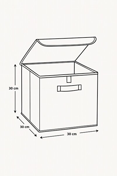 HomyJRs Gray Striped Lid Office Bedroom Toy Towel Storage Box Organizer 30X30X30