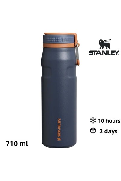 Stanley The Iceflow Twist Flip Thermos 0.71 Lt Thermos Cup Camping Flask Dark Blue