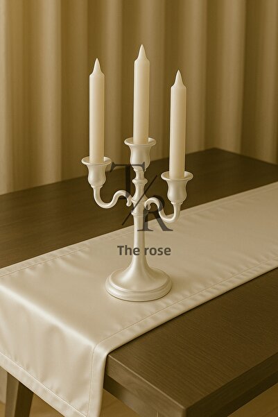The Rose Satin Textured Light Gray Runner, Tablecloth, American Service