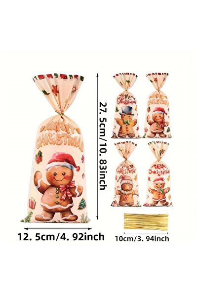 Sezy Christmas Ornament Ginger Themed 5-Piece Gift Bag Gift Gelatin