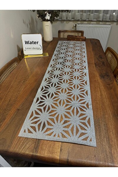 EHA LAZER Silver Glitter Elegant Runner