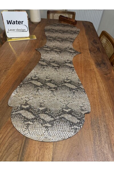 EHA LAZER Gold Special Pattern Faux Leather Stylish Simple Runner