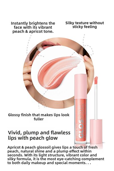 Embeauty Sunset Peach No:2 Glossoil - Moisturizing, Plumping Lip Gloss