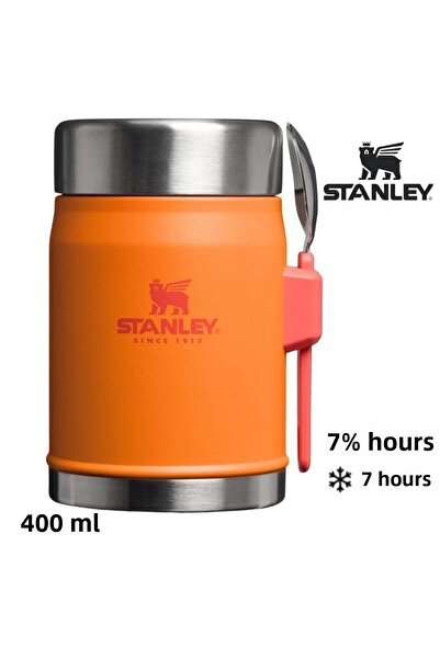 Stanley ترمس طعام كلاسيكي أسطوري مع ملعقة سعة 0.4 لتر، قارورة ترمس للتخييم با...