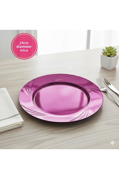 Ta-Fu Global Mica Colorful Plate Set of 6 24cm Diameter