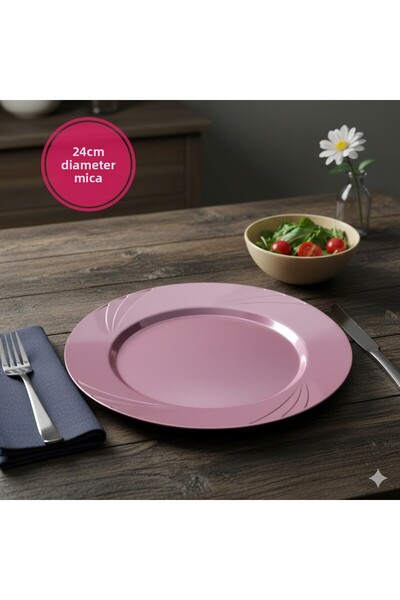 Ta-Fu Global Mica Colorful Plate Set of 6 24cm Diameter