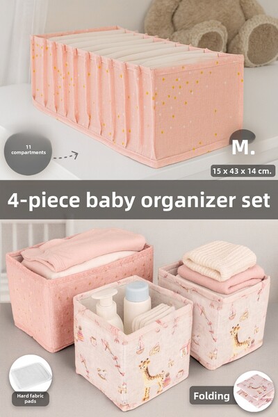 Meleni Baby 4-Piece Baby Organizer Set - 11 Compartment m Drawer Organizer an...