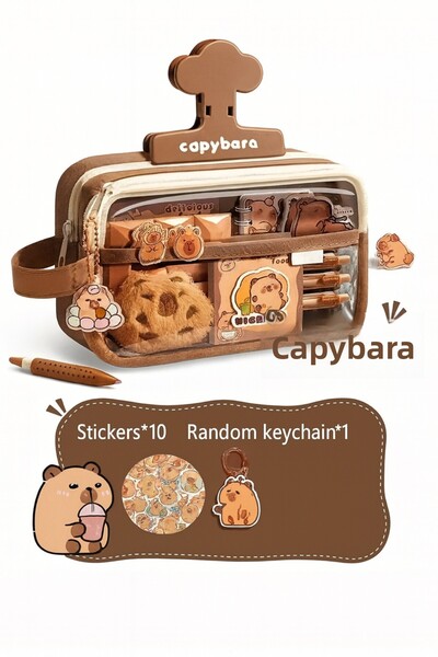 SilkRoute Husă pentru creion cu accesorii Capybara Suport pentru creion Capib...