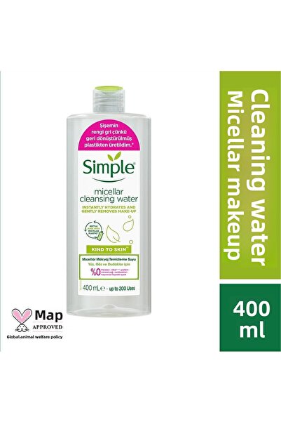 Simple كايند تو سكين ماء ميسيلار لتنظيف مكياج الوجه والعينين والشفاه 400 مل