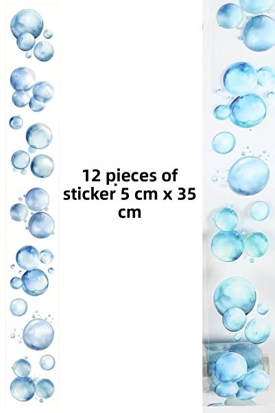 Kolbi Craft 12 قطعة من ملصقات الفقاعات الزرقاء الشفافة لدفتر الملاحظات والسكر...