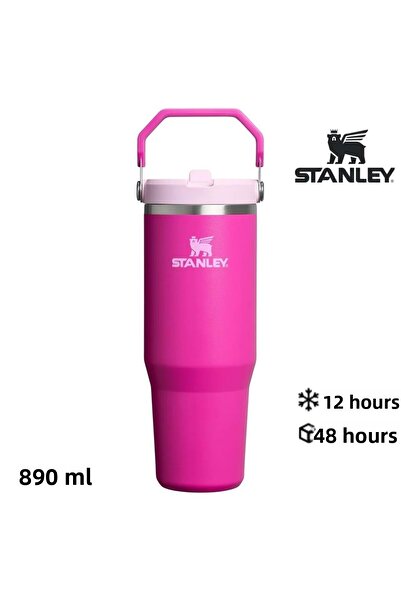 Stanley The Iceflow Flip Straw Thermos Cup with Straw 0.89 Lt Flask Fuchia