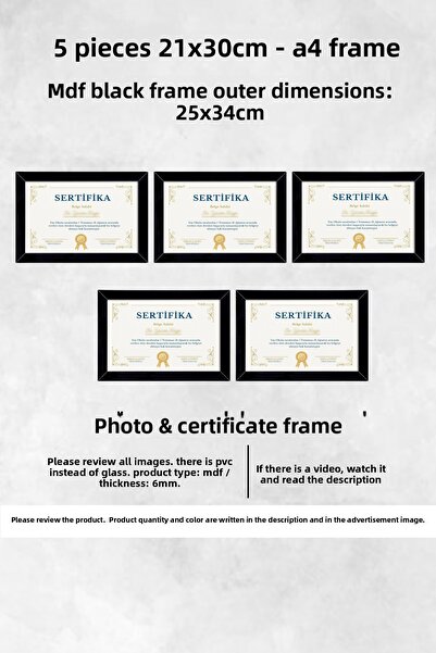 Me you 5 Pieces 21X30 Frame - Mdf Frame - Photo Frame - A4 Diploma Frame - Ce...