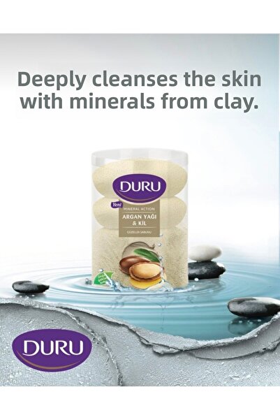 Duru صابون الجمال بزيت الأرغان 400 جرام، عبوة من 4 قطع