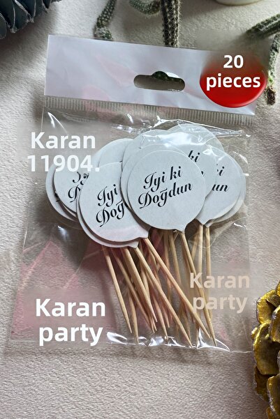 karanca parti süs عيد ميلاد سعيد 20 قطعة من أعواد الأسنان للمناسبات وأعياد ال...