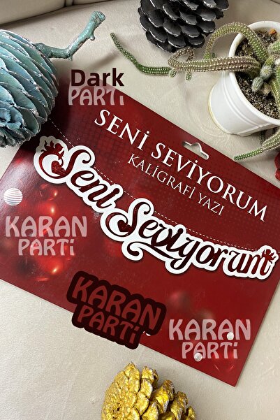 karanca parti süs لافتة بخط الكاليغرافي 'أحبك' للزينة الرومانسية للغرفة