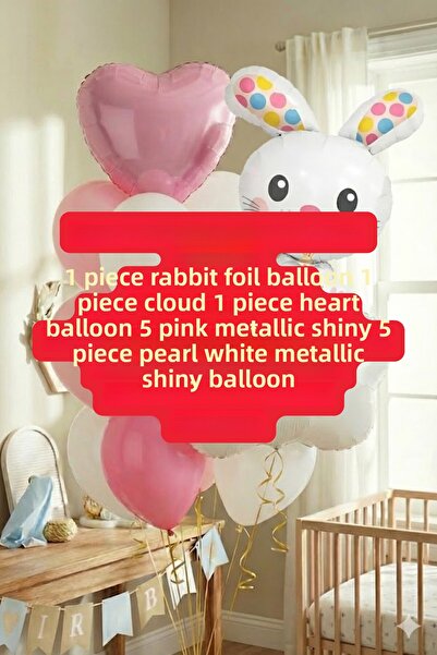 Baloncu Dede Girl Child Hospital Decoration Newborn Room Decoration Rabbit Birthday Party Supplies Balloons