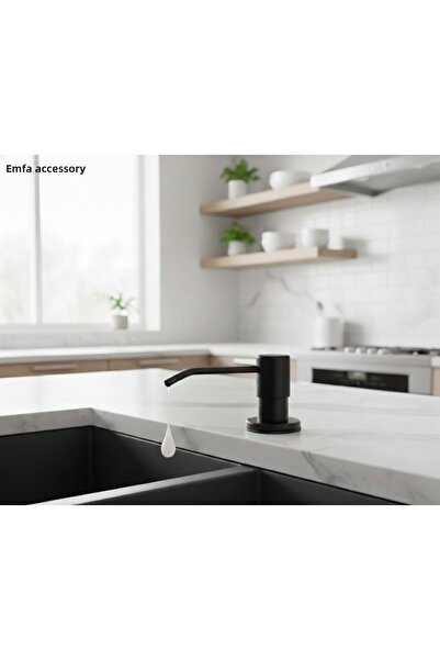 EMFA AKSESUAR Built-In Soap Dispenser Black Detergent Dispenser Liquid Soap D...