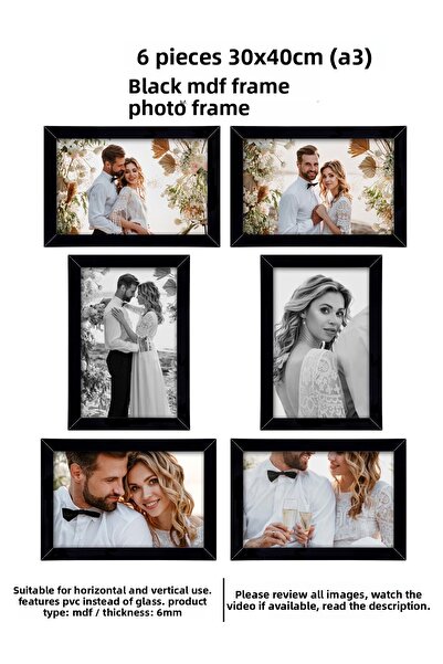 Me you 6 قطع إطار 30×40 - إطار من الألياف متوسطة الكثافة - إطار صور - إطار مل...