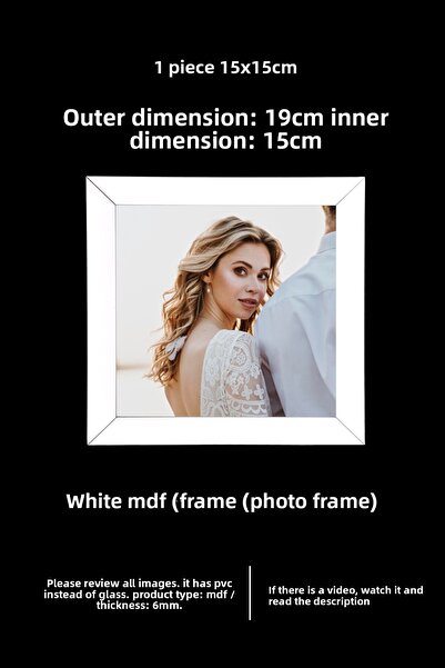 Me you 1 قطعة إطار 15x15 - إطار MDF - إطار صور - إطار مربع - مع PVC