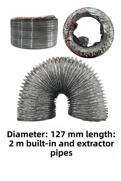 HkTeknik 2 Meter Wire Non-Breakable Built-In Hood and Aspirator Pipe |   Aluminum Chimney Flexible Pipe
