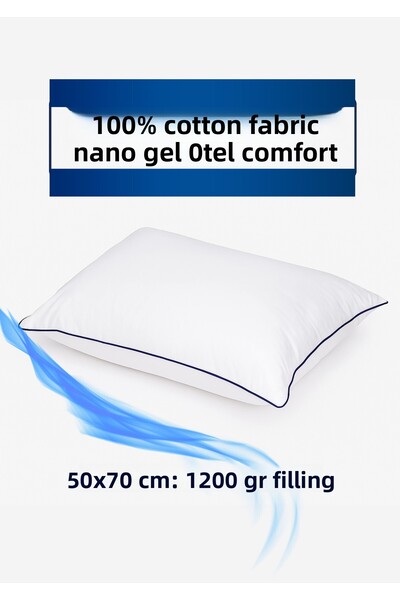 Teknoşık Pernă de lux umplută cu nano gel de 50x70 cm – Pernă ultra plină de bumbac antialergic de 1200 g