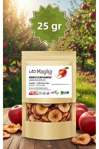 Magika Design 25 جرام من التفاح الأحمر المجفف، حصاد طازج، إنتاج محلي، تفاح أح...