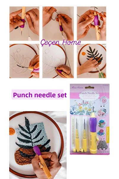 ÇEÇEN HOME Set de ace pentru punch, set de ace pentru broderie, set de broderie reglabil