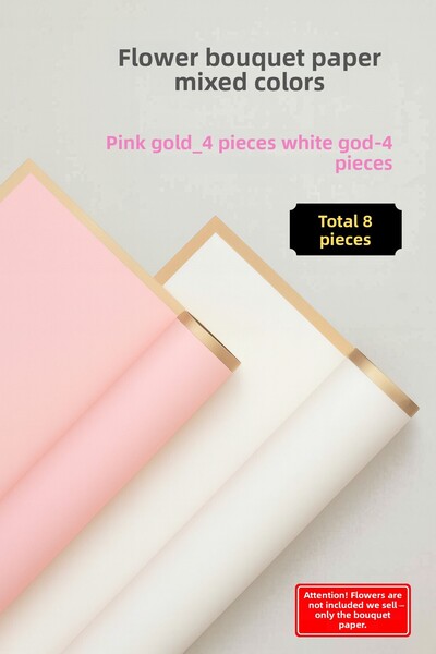 COLORPAK Flower Bouquet Wrapping Gelatin Paper (Mixed Colors: Pink and White)...