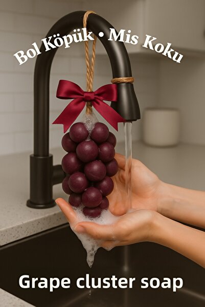 mz mazalinda صابون زينة على شكل عنقود عنب معطر للغرفة والخزانة، هدية صابون يدوي الصنع على شكل عنقود برقوق