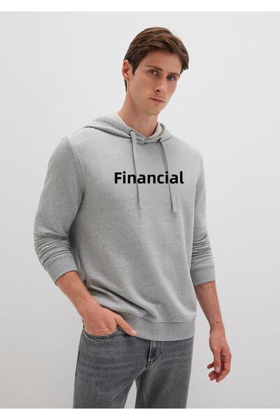 Mavi Φούτερ με λογότυπο με κουκούλα γκρι 065606-28387