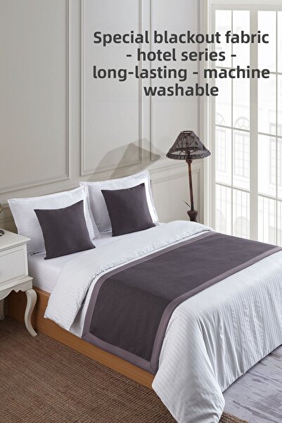 VAROL 70X250 Bed Runner (Runner) and 2 Pieces 45X45 Throw Pillow Set – Hotel Concept Luxury Decorative Set