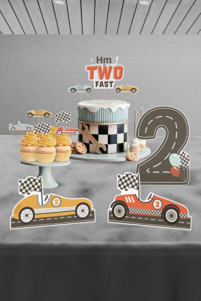 Hey Parti Σετ για πάρτι γενεθλίων με θέμα το ρετρό αυτοκίνητο Two Fast 2 Year...