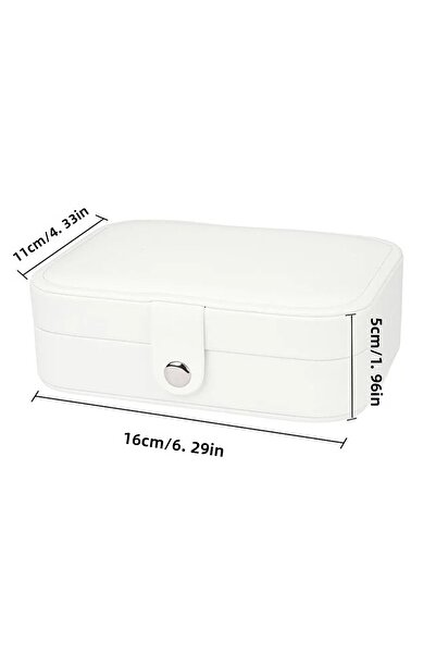 Ecrou Cutie de bijuterii cu compartimente Albă 16 x 11 x 6 cm