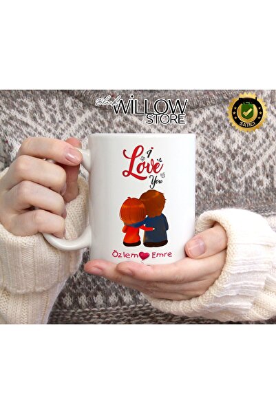 WİLLOW STORE Valentine's Day, Special for Lovers, Love, Affection Porcelain M...