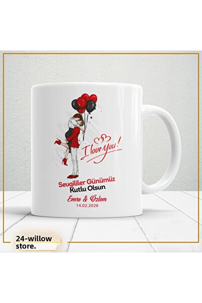 WİLLOW STORE Valentine's Day, Special for Lovers, Love, Affection Porcelain M...