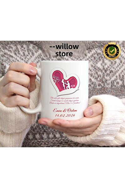 WİLLOW STORE Valentine's Day, Special for Lovers, Love, Affection Porcelain M...