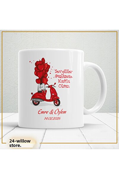 WİLLOW STORE Valentine's Day, Special for Lovers, Love, Affection Porcelain M...