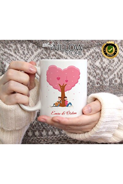 WİLLOW STORE Valentine's Day, Special for Lovers, Love, Affection Porcelain M...