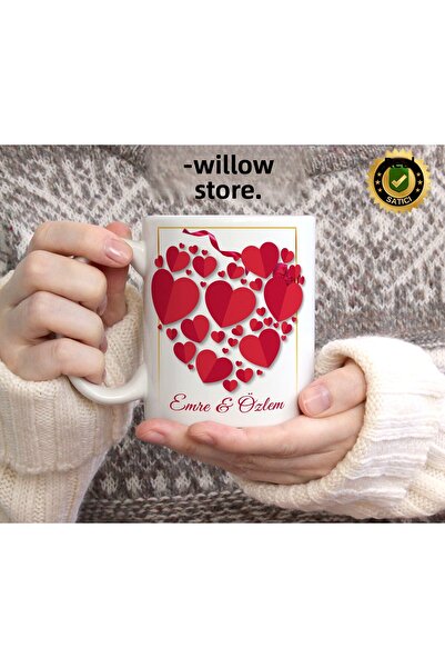 WİLLOW STORE Valentine's Day, Special for Lovers, Love, Affection Porcelain M...