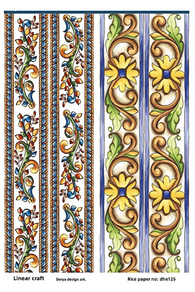 DERYA DESİNG ART ورق ديكور نحاسي بنمط حدودي رقم: DHE125 - 29×42 سم