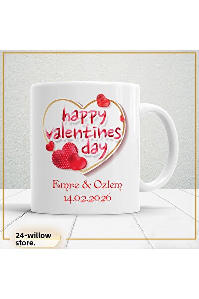 WİLLOW STORE Valentine's Day, Special for Lovers, Love, Affection Porcelain M...