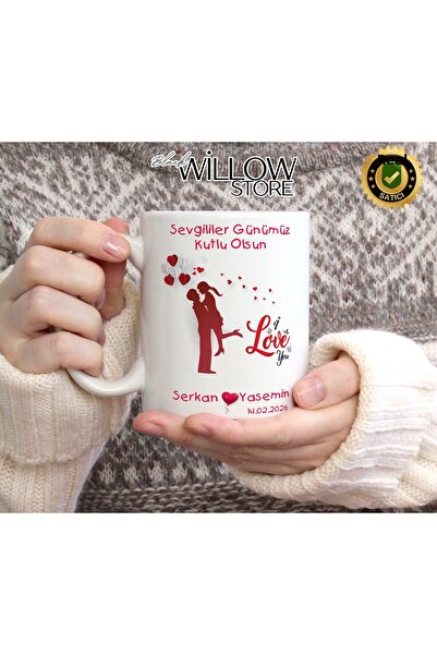 WİLLOW STORE Valentine's Day, Special for Lovers, Love, Affection Porcelain M...