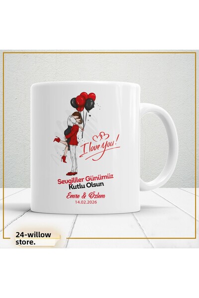 WİLLOW STORE كوب خزفي لعيد الحب، خاص بالمحبين، للحب والرومانسية - 36