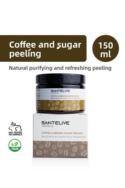 Santelive مقشر الجسم الطبيعي بالقهوة + السكر البني 150 مل