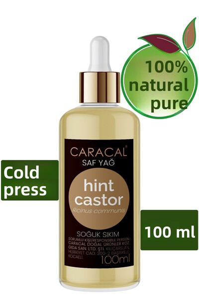 caracal زيت الخروع الهندي النقي 100 مل، زيت الخروع المعصور على البارد، زيت ال...