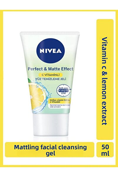 NIVEA Perfect & Matte Natural Lemon Extract Facial Cleansing Gel with Vitamin...